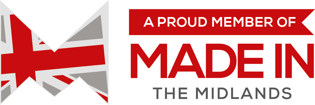 Logo indicating membership in Made in the Midlands with a Union Jack design.